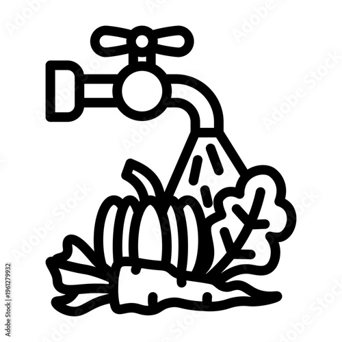 Unwashed Vegetables Vector Line Icon Design