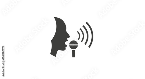 Photography Black silhouette of a person speaking.