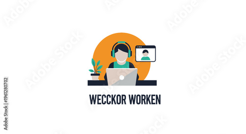 Businessman working on laptop computer.