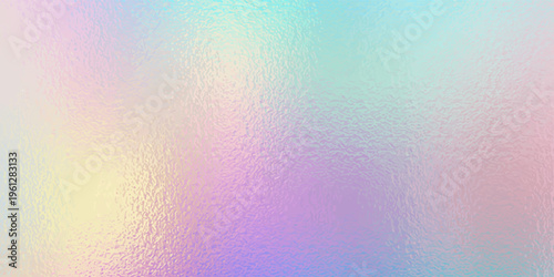 Abstract pastel rainbow hologram, silver iridescent foil texture background, raster image.