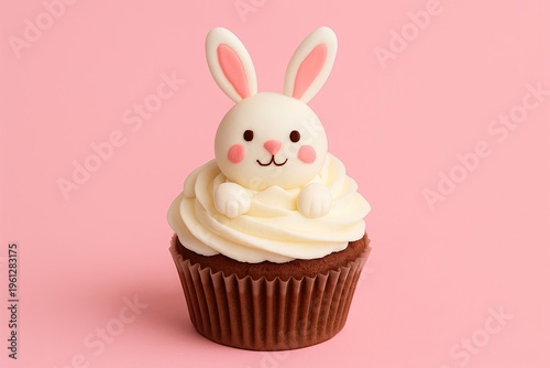 Easter Bunny Cupcake on a P...