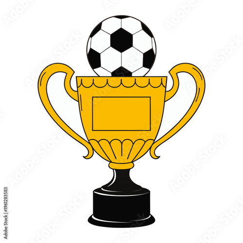 World Cup Style Trophy Gold Award Icon Football Championship