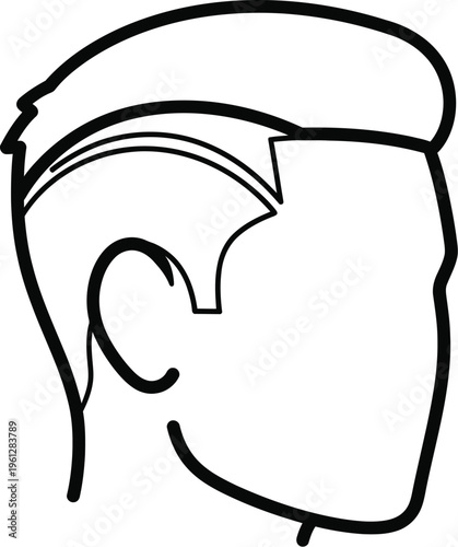 Low fade with taper haircut illustration