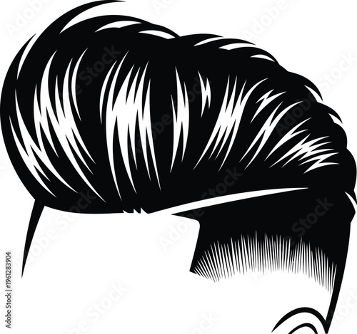 Low fade with taper haircut illustration