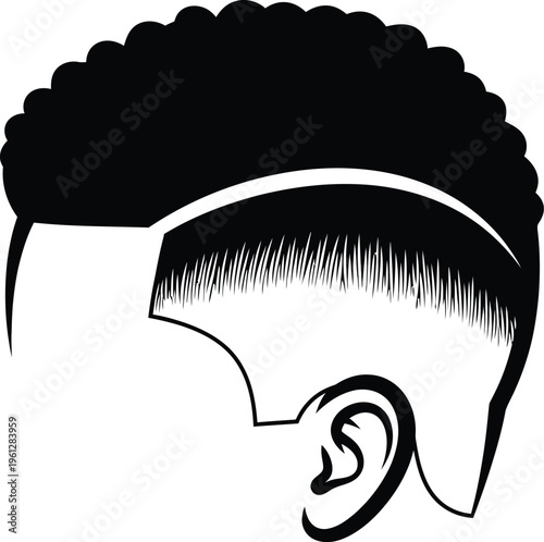 Low fade with taper haircut illustration