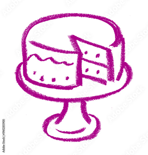 Cake Cake Shop Related Icon Crayon Chalk Drawing Vector