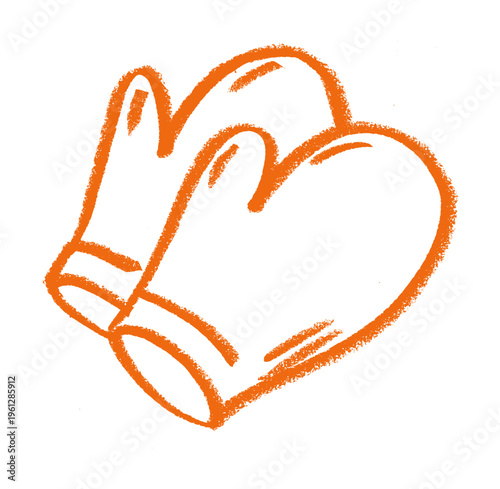 Gloves Cake Shop Related Icon Crayon Chalk Drawing Vector