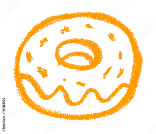 Doughnut Cake Shop Related Icon Crayon Chalk Drawing Vector