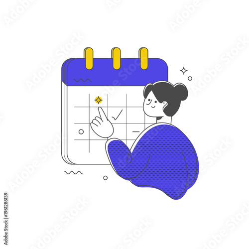 Project Planning Flat Illustration with Business Team Scheduling Tasks