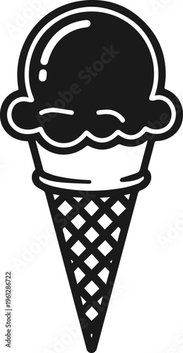Classic Ice Cream Cone Silhouette for Sweet Shop Branding