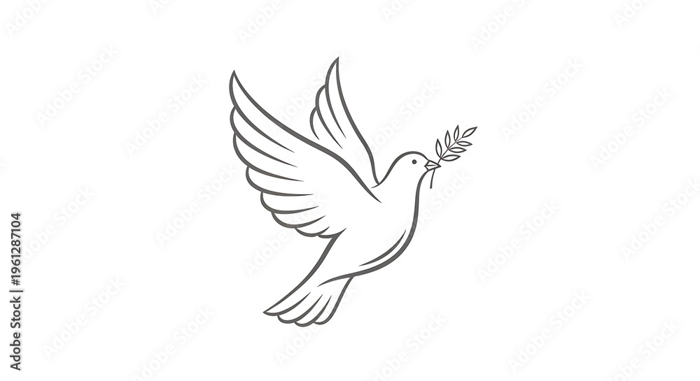 Fototapeta premium A dove flying with an olive branch