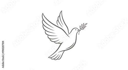 A dove flying with an olive branch
