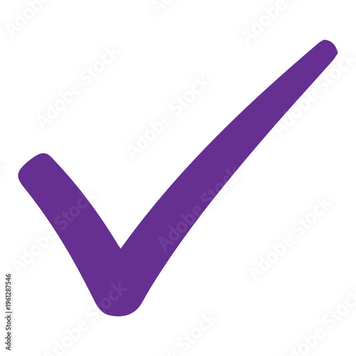 Purple checkmark icon on white background
