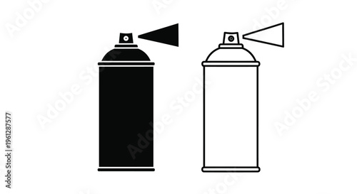 Two spray paint cans depicted in contrasting styles a silhouette