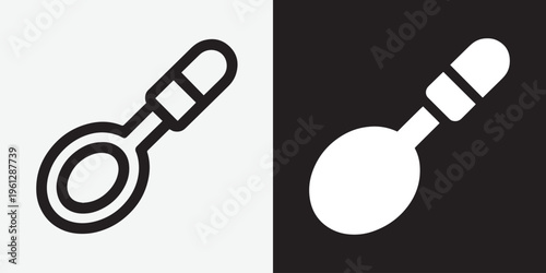 Silhouette of a magnifying glass on white and black background