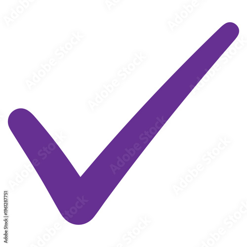Purple checkmark icon on white background