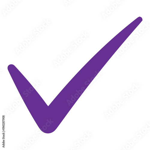 Purple checkmark icon on white background