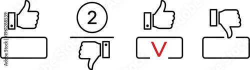 Social media feedback icons show varying like and dislike ratios above empty text input.