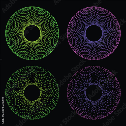 Spiragraph radial pattern design.