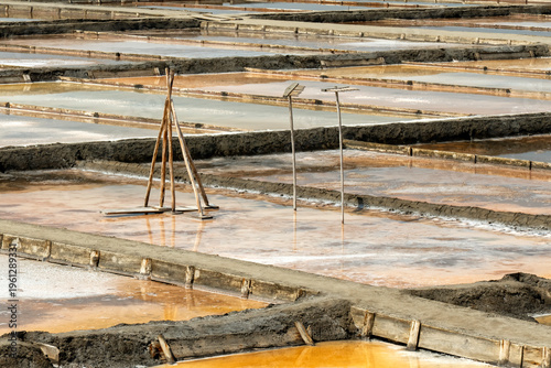 Salt Pan Detail in Aveiro Saltworks, Portugal