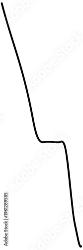 Black line, abstract vector, geometric shape, minimalist design element