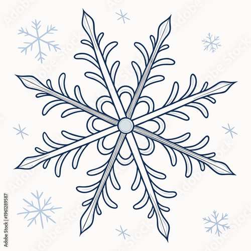 A large snowflake with intricate design