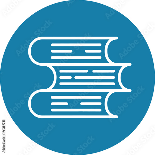 books icon, minimalist stack of books symbol in clean line art design, education and reading motif for logo branding library illustration and digital graphic projects.