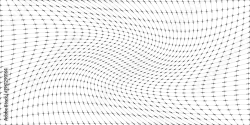 Dotted square grid planer page. Seamless black dashed checkered paper pattern. Simple crossed dash graph texture. Bullet journal notebook background. School math lined sheet wallpaper. Vector