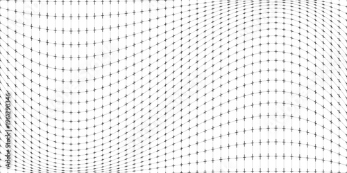 Dotted square grid planer page. Seamless black dashed checkered paper pattern. Simple crossed dash graph texture. Bullet journal notebook background. School math lined sheet wallpaper. Vector