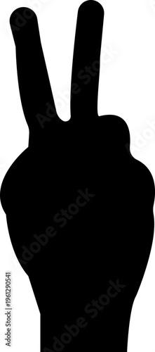 Set of hand gesture silhouettes including pointing, thumbs up, clapping and ok sign, black vector icon collection isolated on transparent background.