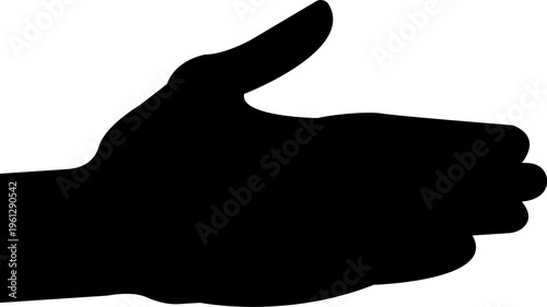 Set of hand gesture silhouettes including pointing, thumbs up, clapping and ok sign, black vector icon collection isolated on transparent background.