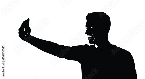 man taking selfie on smartphone