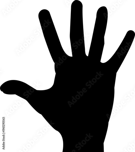 Set of hand gesture silhouettes including pointing, thumbs up, clapping and ok sign, black vector icon collection isolated on transparent background.