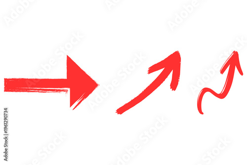 Three red arrows pointing in different directions