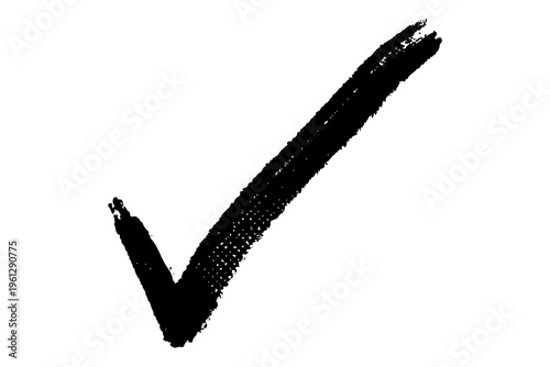 A black check mark symbol