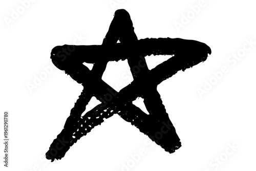 A black star symbol with five points