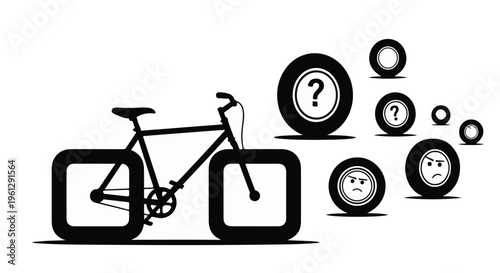 bicycle with question mark wheels concept