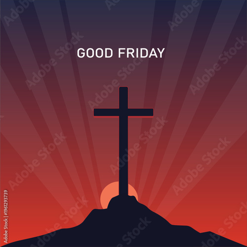 cross in the sky, 2D Cross illustration The Ultimate Sacrifice A Reflection on Calvary, EPS