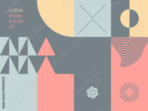 Abstract geometrical pattern. Mosaic. Vector illustration for poster, cover, brochure, card, presentation, flyer or banner.