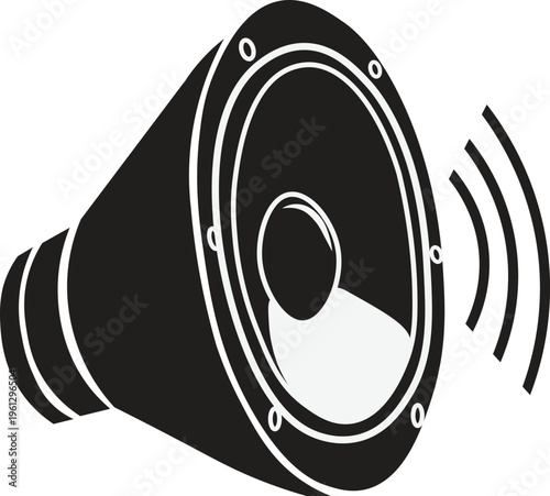 Megaphone Vector Icon, Loudspeaker Line Art with Sound Waves