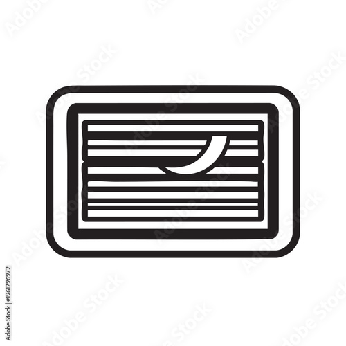 An outline of a furnace vent with a clear background in a simple vector illustration style