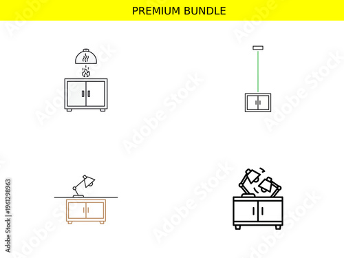 Premium bundle of furniture and lighting icons