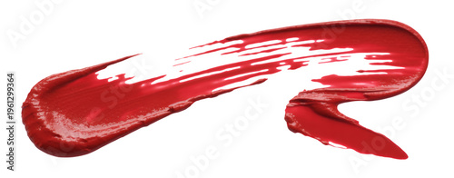 Red lipstick smear with black lines isolated on a transparent background