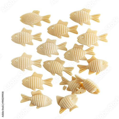 Small beige fish charms isolated on a transparent background