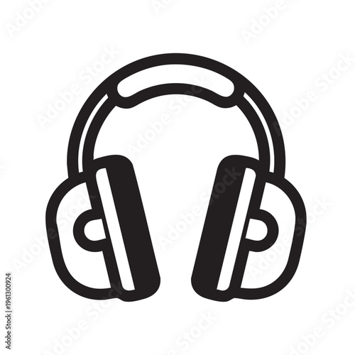 An illustration of earmuffs for ear protection in a simple design