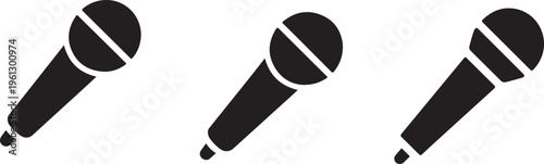 Vocal mic icons vector illustration for karaoke and music performance.