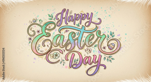 Full color of easter day greeting card