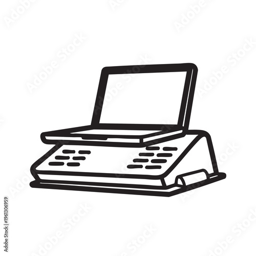 An illustration of a laptop on a cooling pad with an open screen