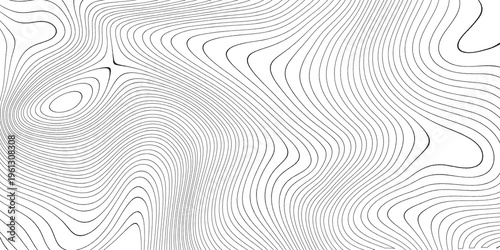 Abstract topographic map contour lines pattern on white background