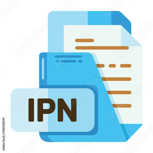 ipn format icon, minimalist document and payment symbol in clean line art design, representing instant payment notifications, financial transaction files, and digital record management for logo brandi